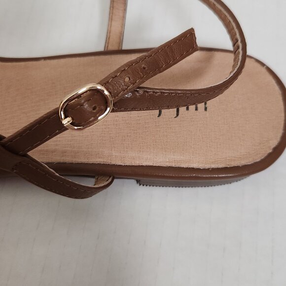 J Jill Women's Size 11 Brown Leather Upper Flat Sandals - Picture 5 of 7